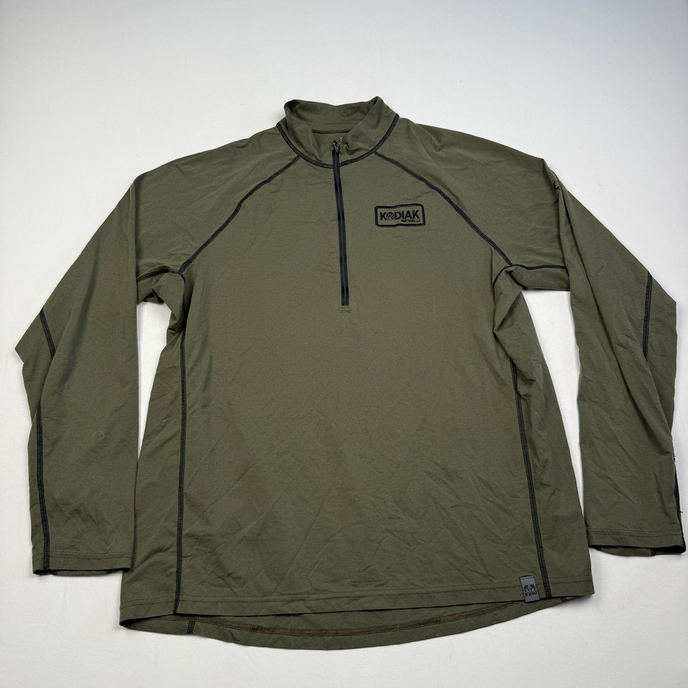KUIU Pullover Mens XL Green Peloton 118 1/4 Zip Long Sleeve Hunting Top Kodiak